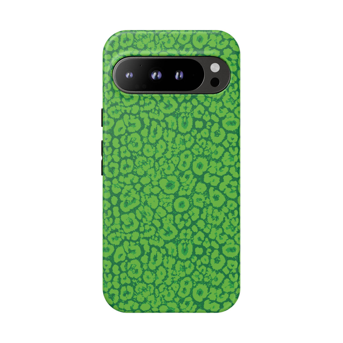 Neon Green Leopard Tough Phone Case for iPhone, Galaxy, or Google Pixel