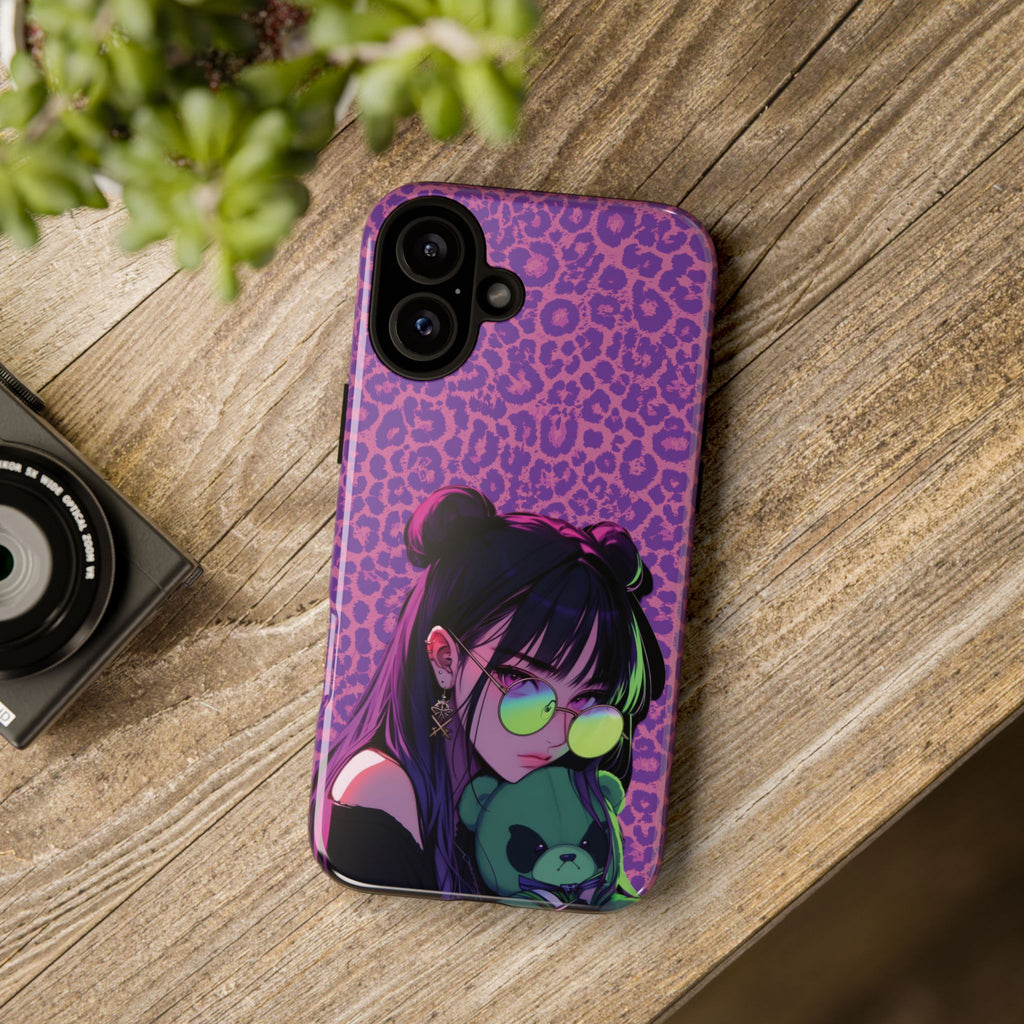 Purple Pink Leopard Kz iPhone, Galaxy and Google Tough Cases