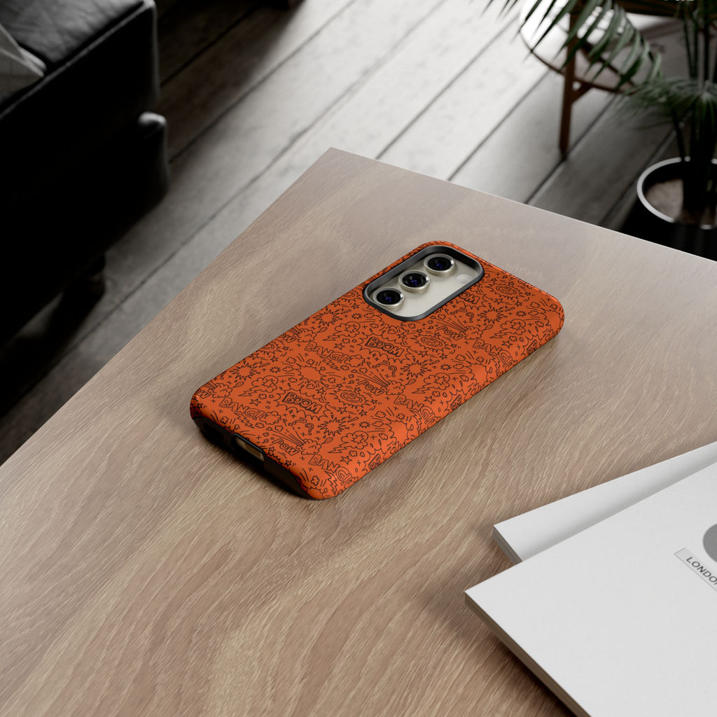 Wow Orange Tough Case for iPhone, Galaxy, or Google Pixel