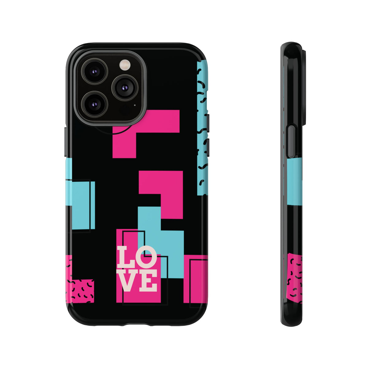 Retro Blocks LOVE Tough Case for iPhone, Galaxy or Google Pixel