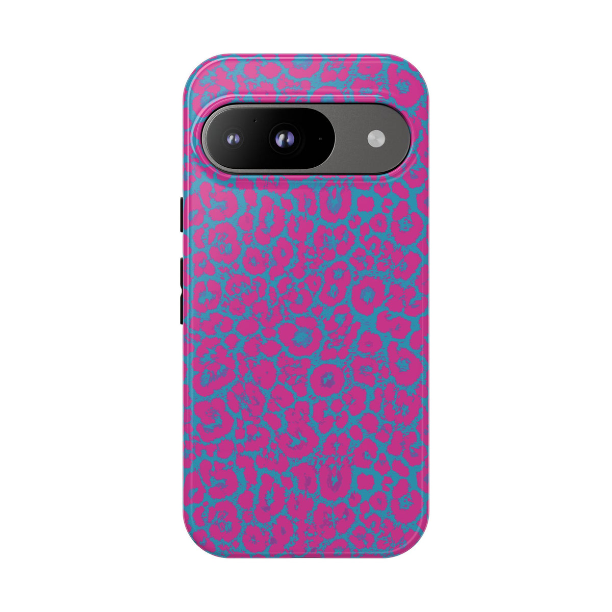 Pink Blue Leopard Tough Phone Case iPhone, Galaxy, or Google Pixel