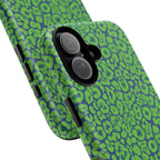 Blue Neon Green  Leopard Tough Phone Case for iPhone, Galaxy, or Google Pixel