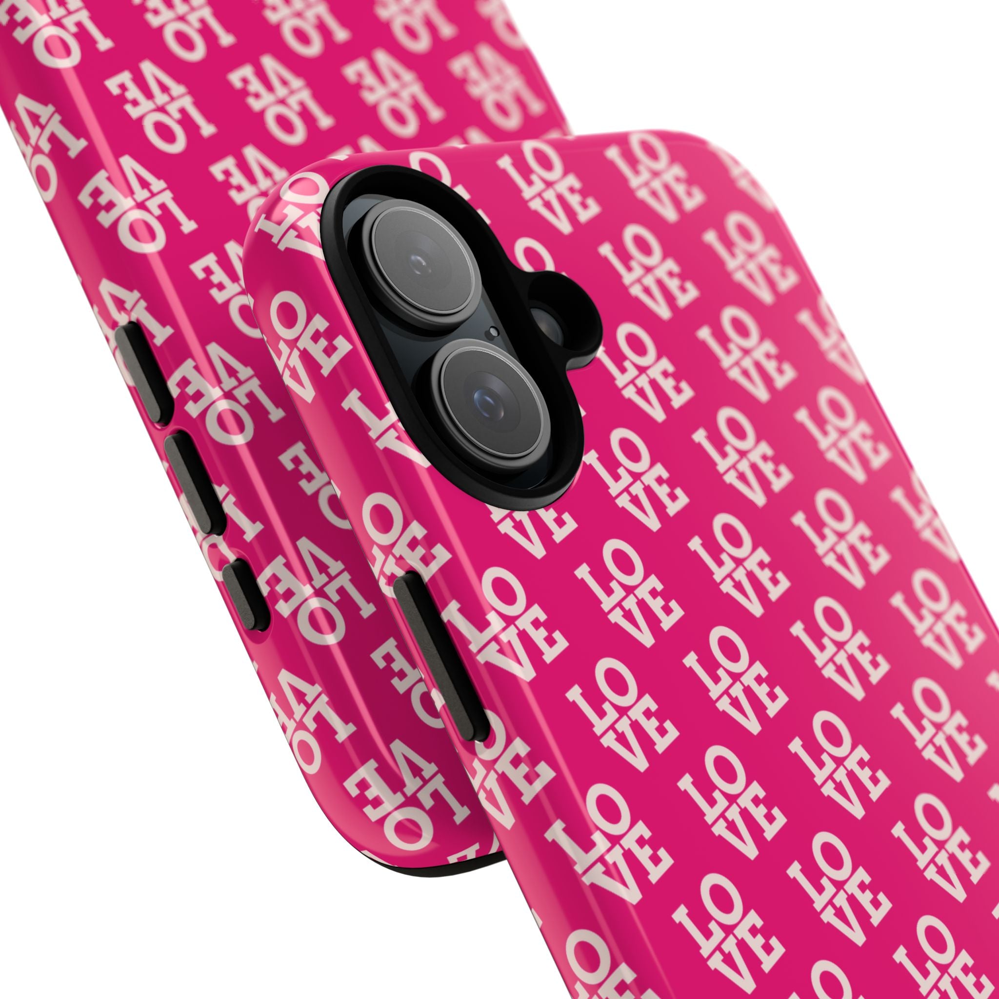 Vibrant Pink LOVE Tough Case iPhone, Galaxy, or Google Pixel