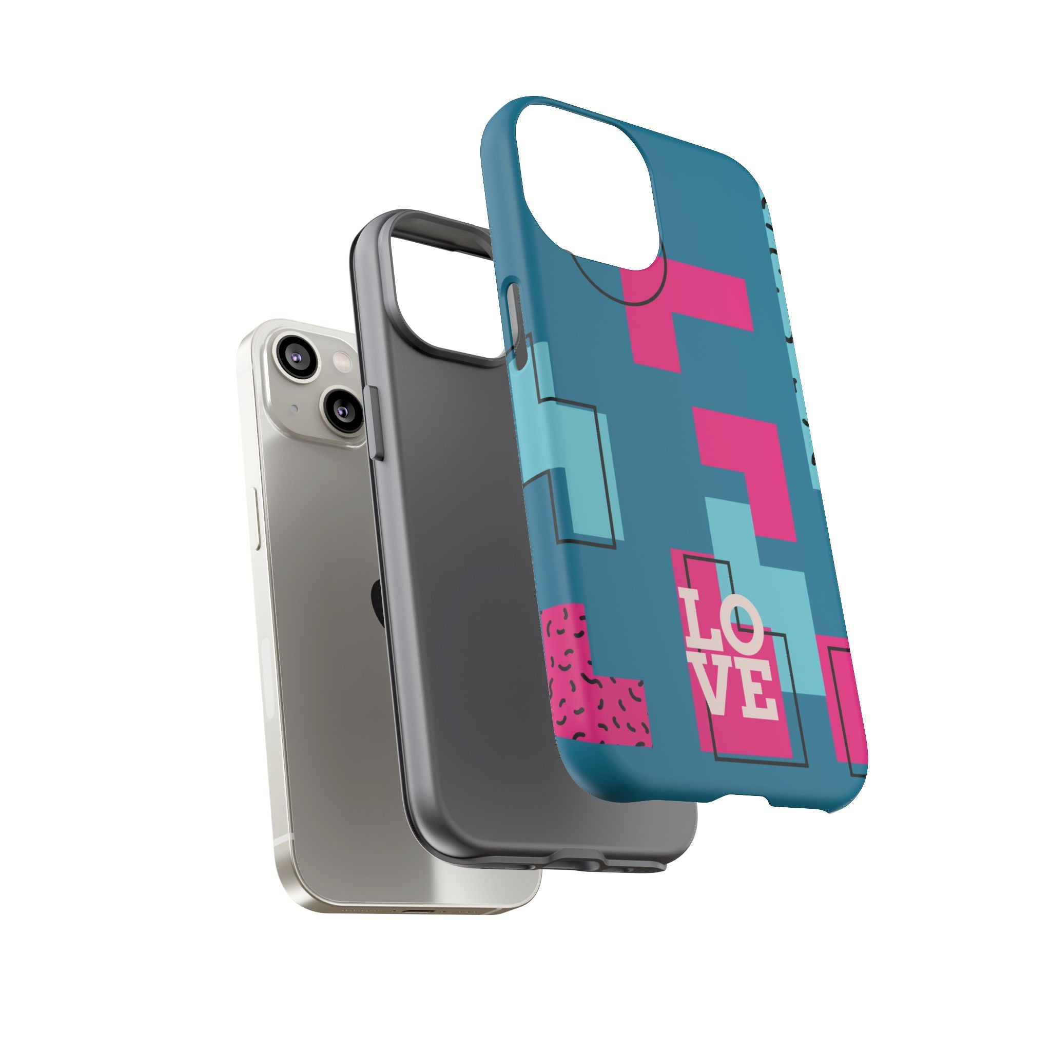 LOVE Teal Green Tough Phone Case for iPhone, Galaxy, or Google Pixel