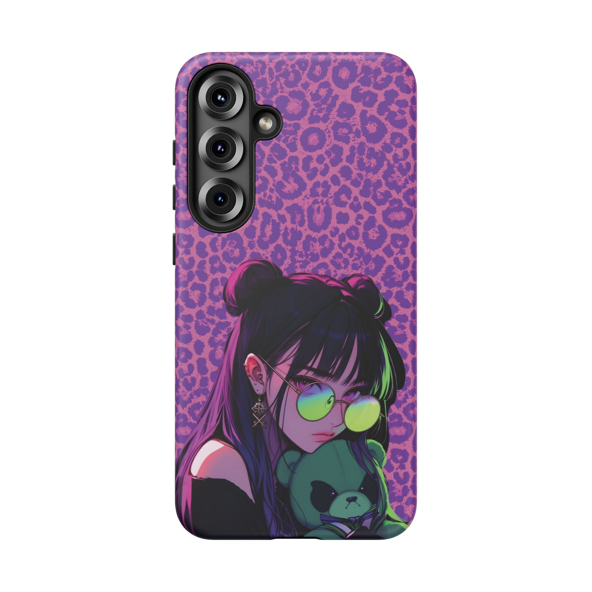 Purple Pink Leopard Kz iPhone, Galaxy and Google Tough Cases