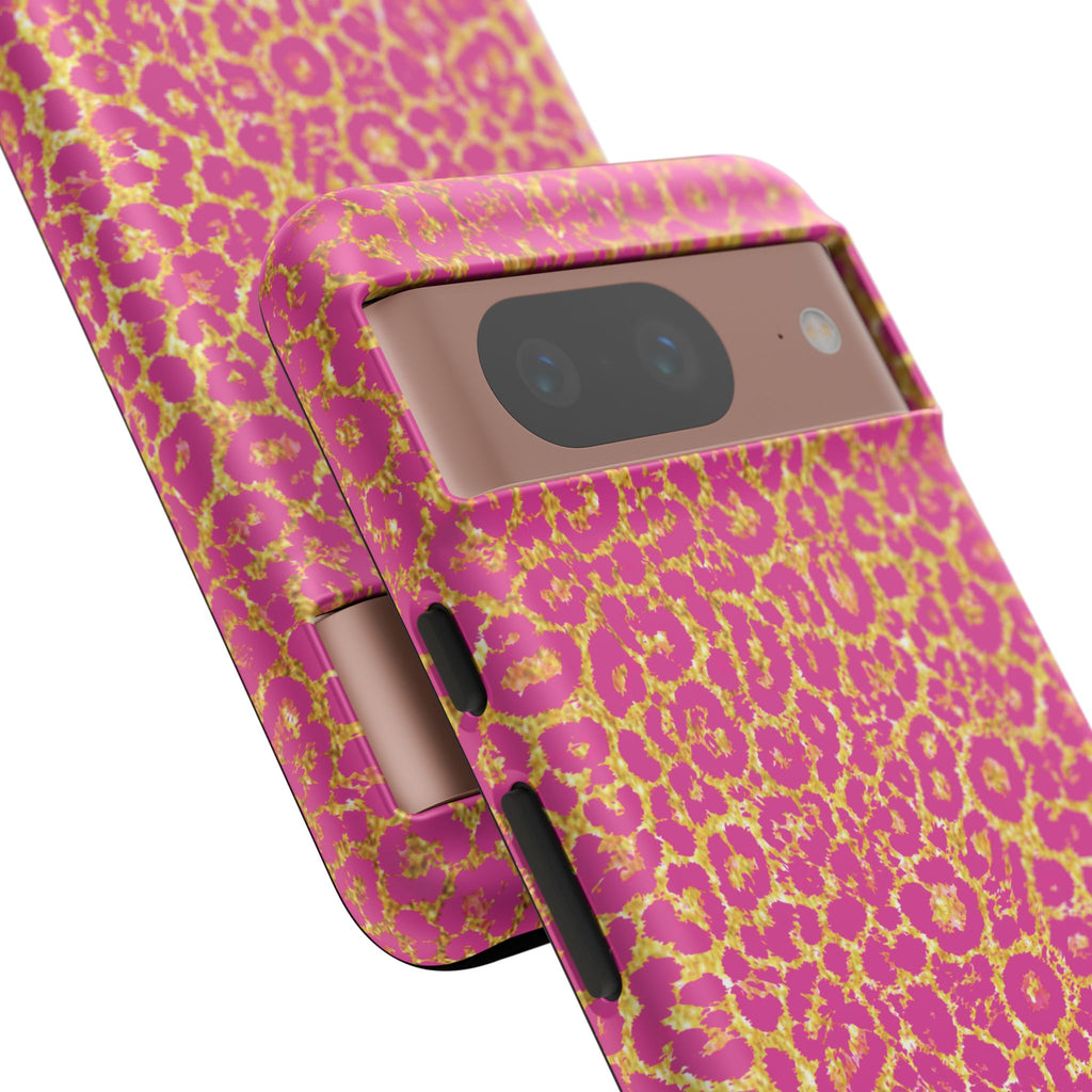 Pink Gold Leopard Tough Case for iPhone, Galaxy, or Google Pixel