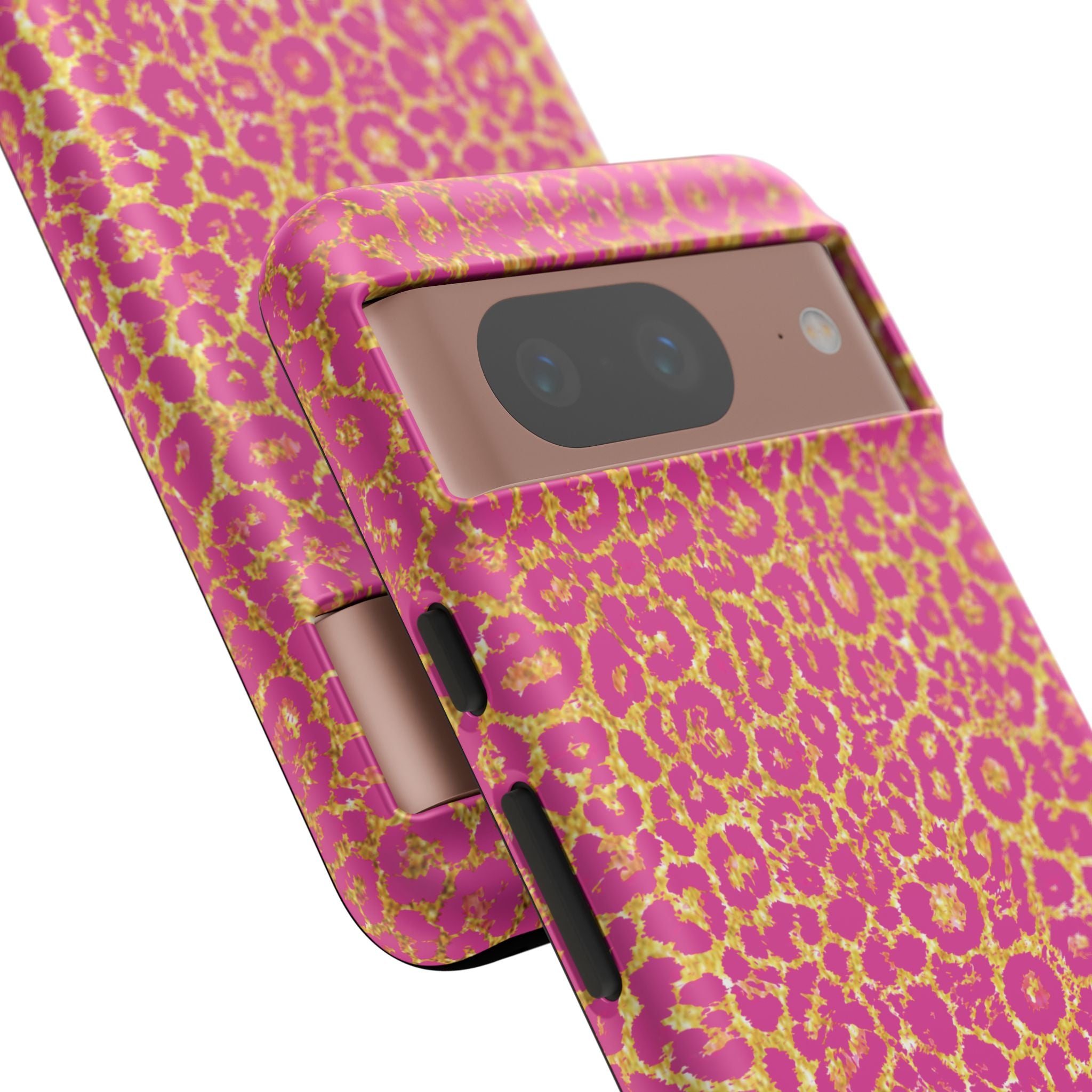 Pink Gold Leopard Tough Case for iPhone, Galaxy, or Google Pixel