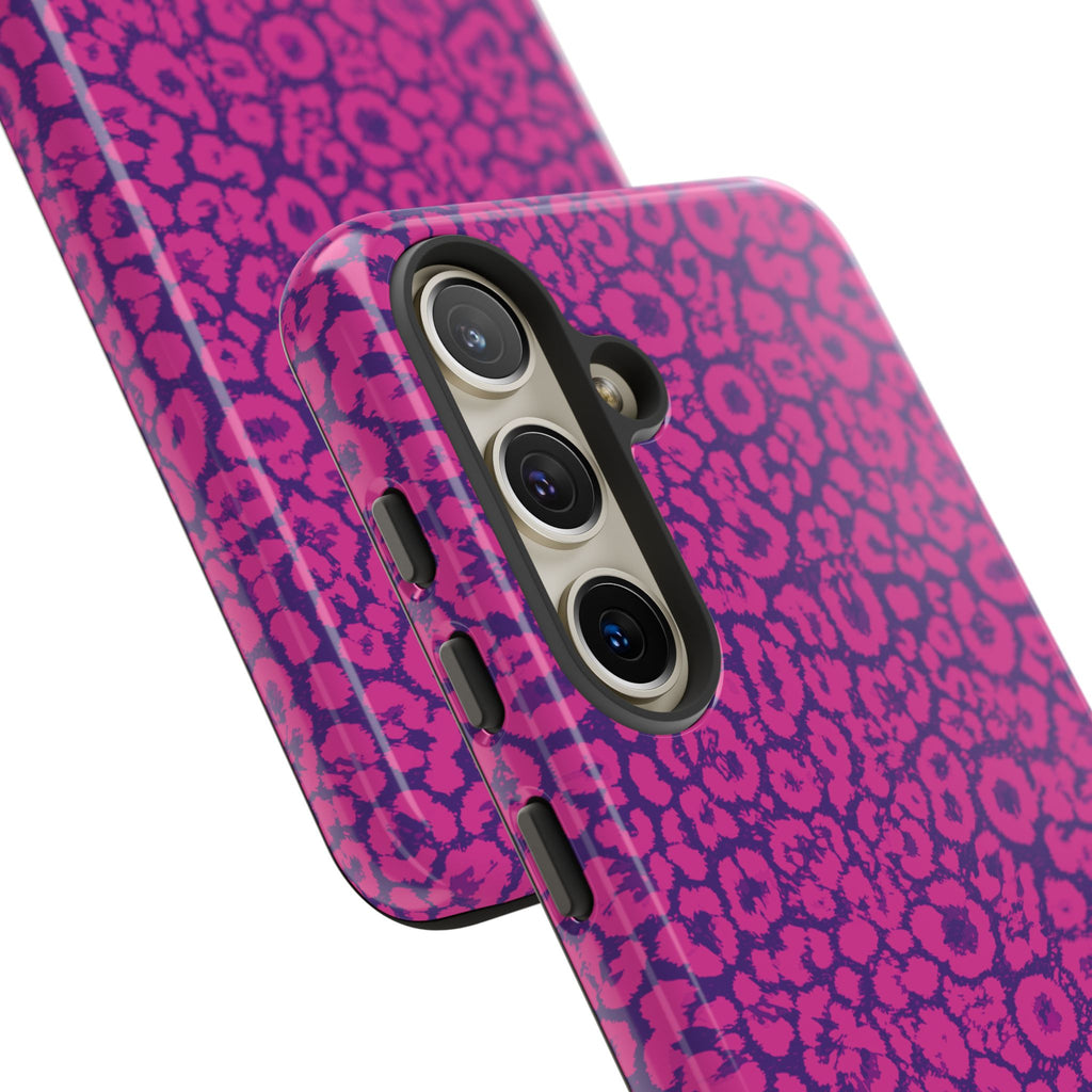 Pink Purple Leopard Tough Phone Case iPhone, Galaxy and Google Pixel