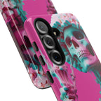 Neon Pink Skeleton Tough Phone Case for iPhone, Galaxy and Google Pixel