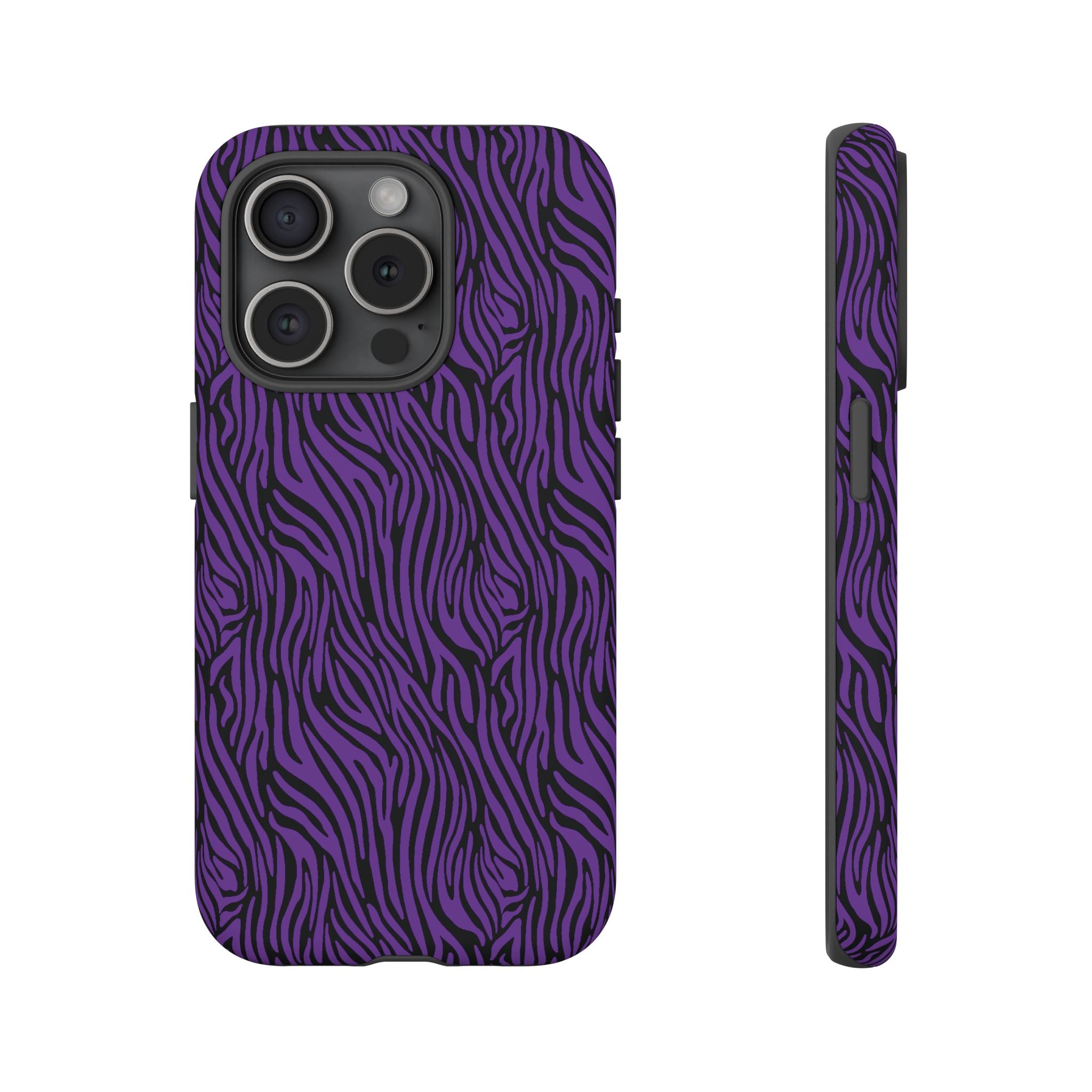 Purple Zebra Tough Phone Case for iPhone, Galaxy, or Google Pixel