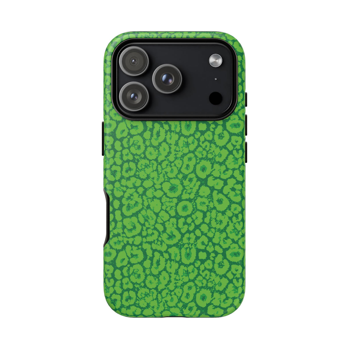 Neon Green Leopard Tough Phone Case for iPhone, Galaxy, or Google Pixel