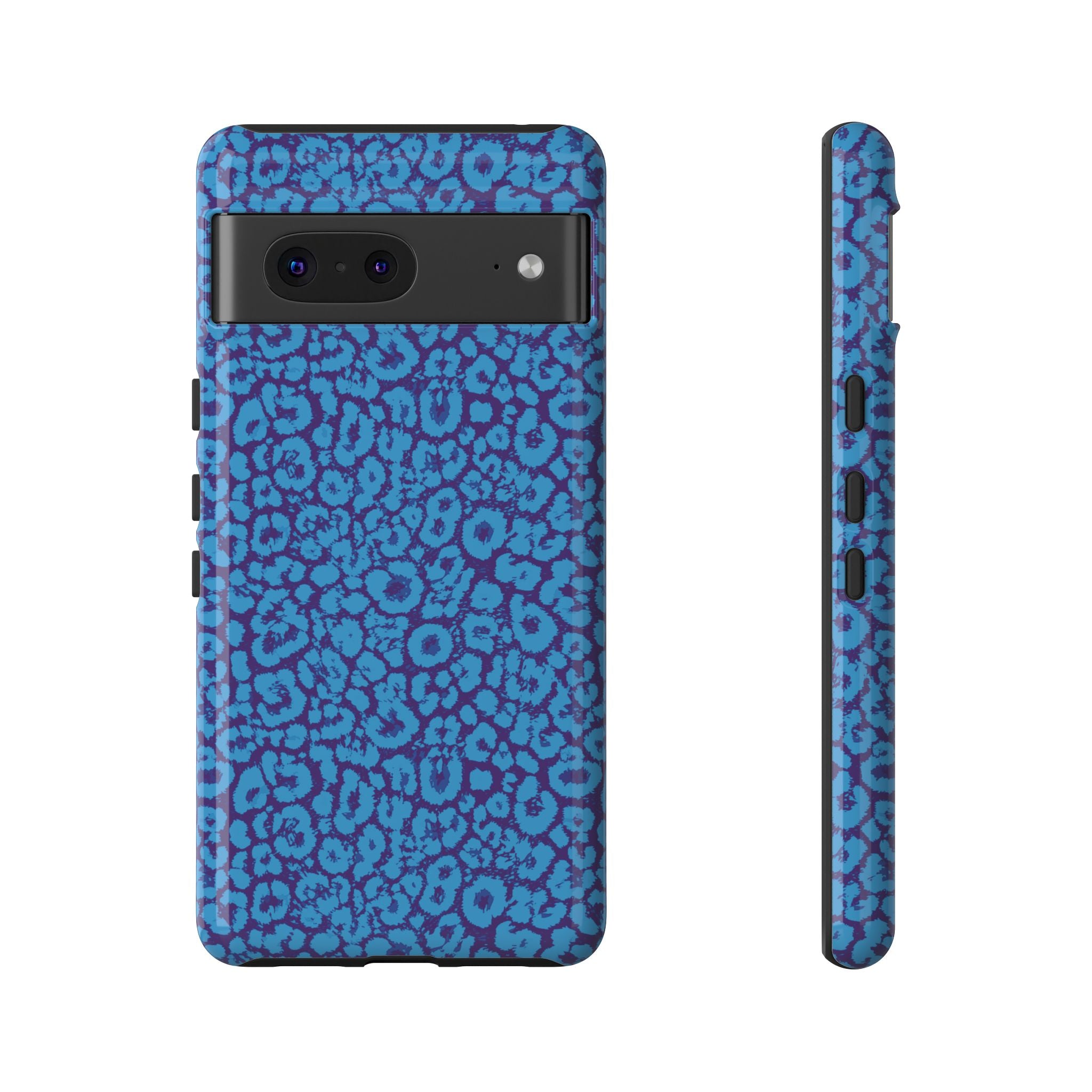 Blue Purple Leopard Tough Phone Case iPhone, Galaxy, or Google Pixel