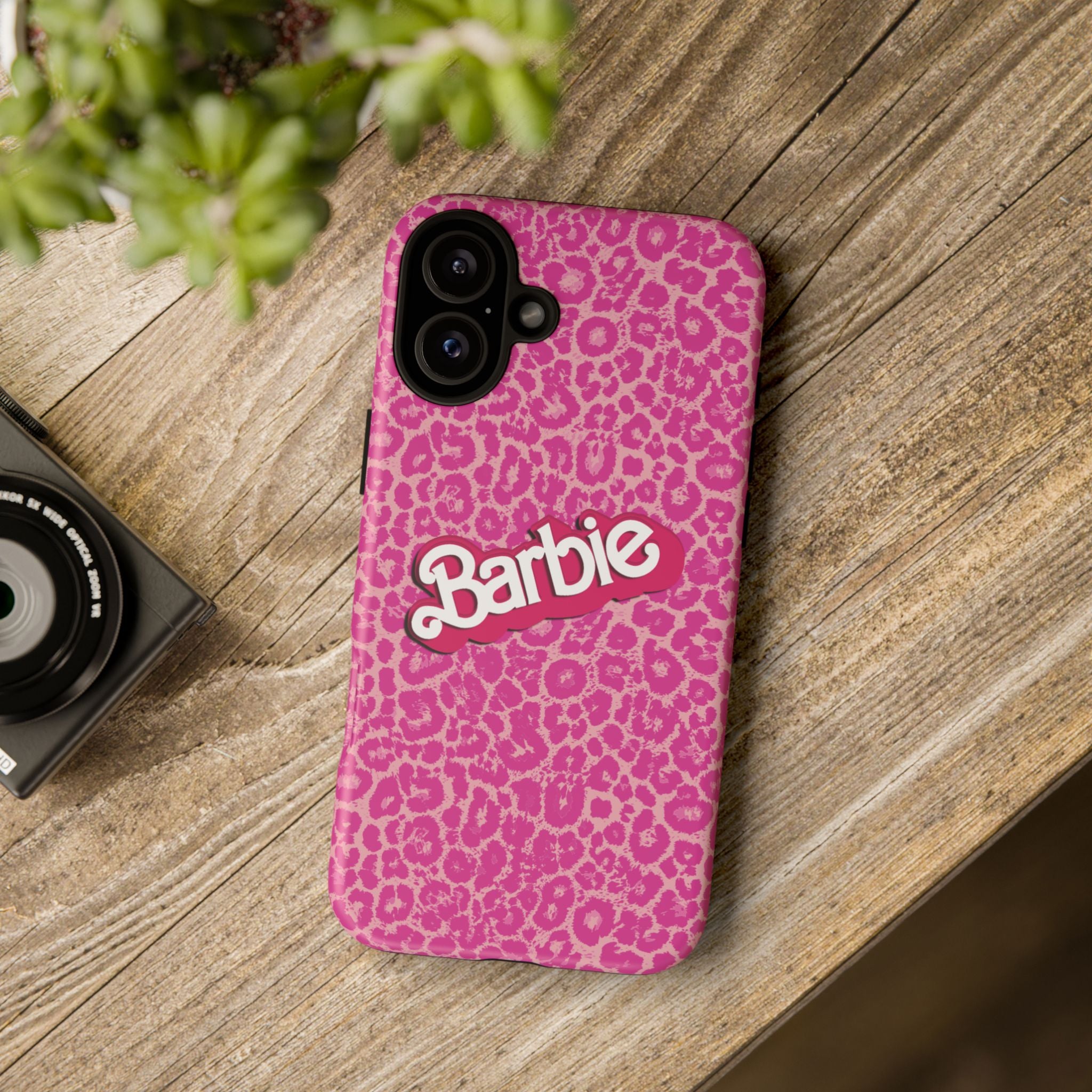 Hot Neon Pink Leopard Barb Tough Phone Case iPhone, Galaxy, or Google Pixel