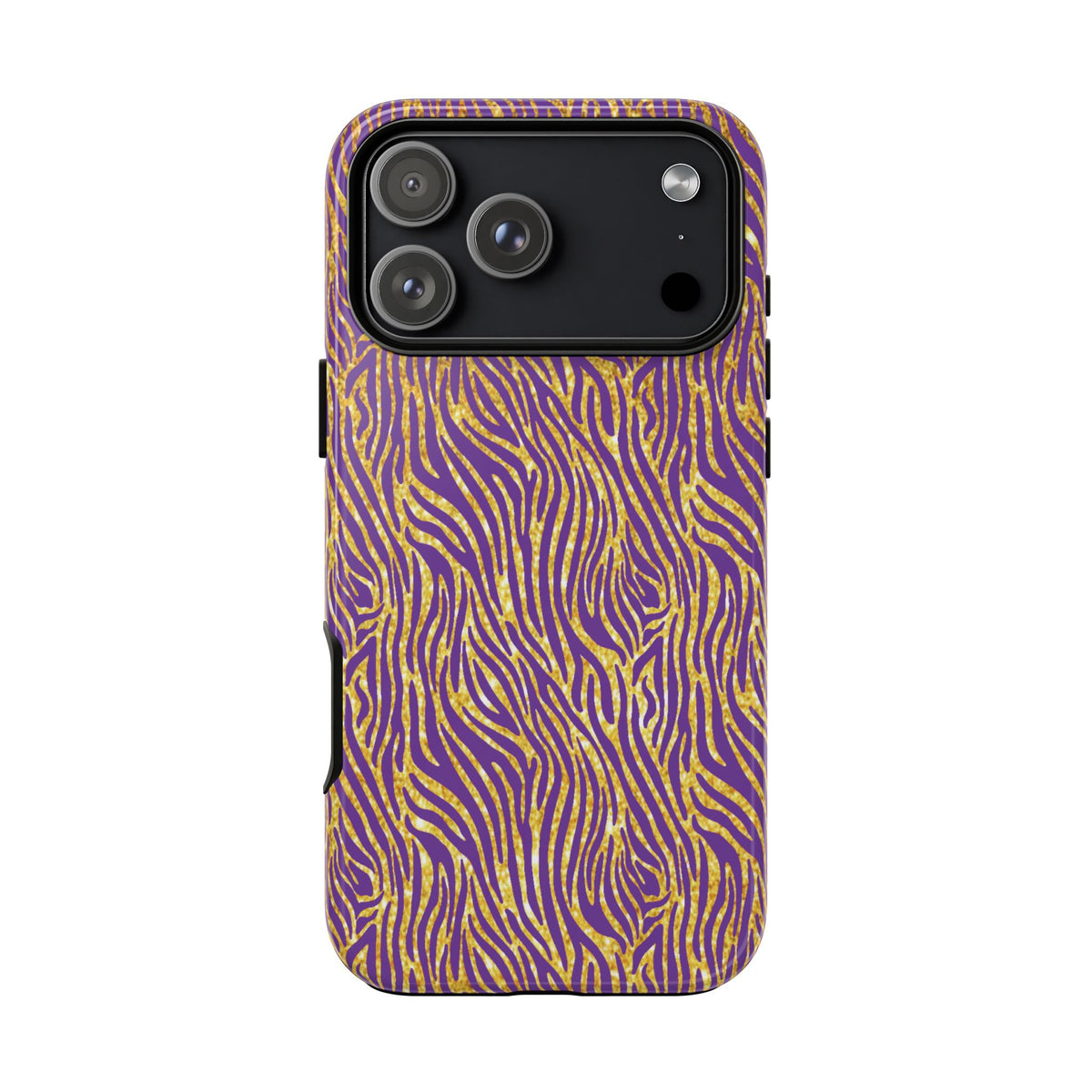 Vibrant Purple Gold Zebra Tough Phone Case iPhone, Galaxy, or Google Pixel