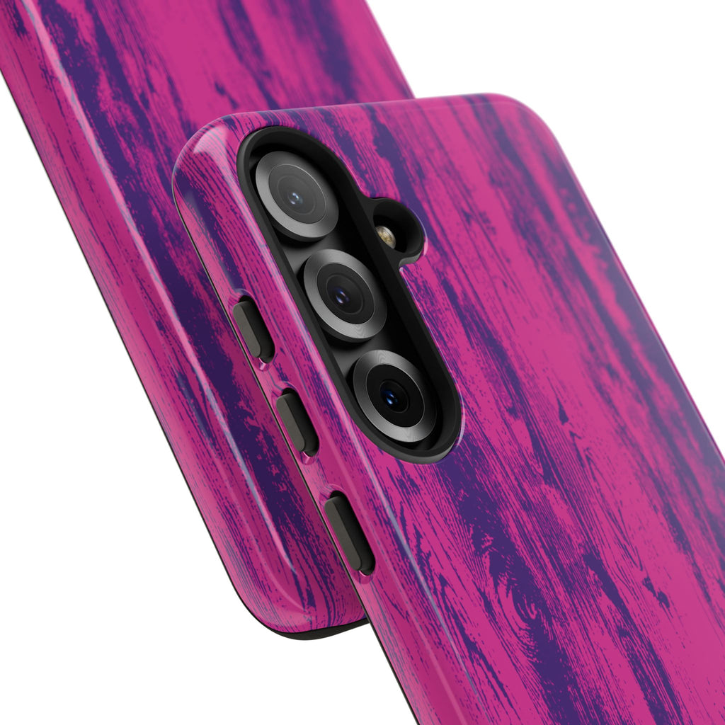 Pink Purple Wood Tough Phone Case iPhone, Galaxy, or Google Pixel