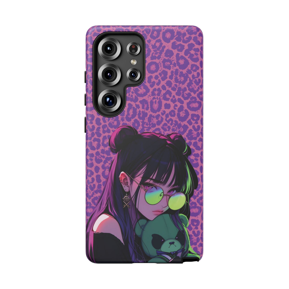 Purple Pink Leopard Kz iPhone, Galaxy and Google Tough Cases