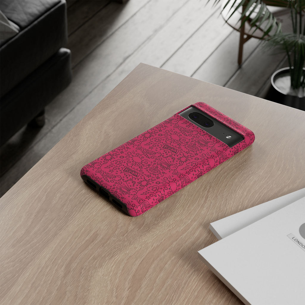 Pink Wow Tough Case for iPhone, Galaxy, or Google Pixel