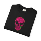 Neon Pink and Green Leopard Print Skull Unisex Garment-Dyed T-shirt