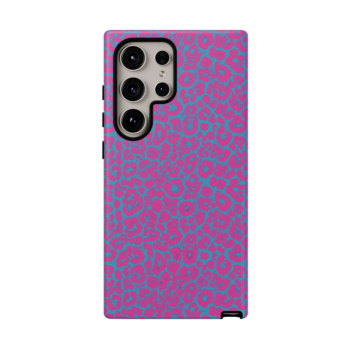 Pink Blue Leopard Tough Phone Case iPhone, Galaxy, or Google Pixel