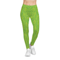 Neon Green Lime Zebra Women's Casual Leggings