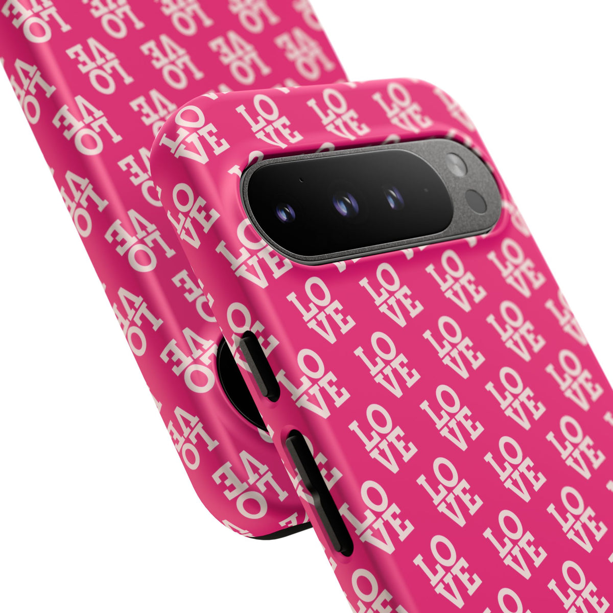 Vibrant Pink LOVE Tough Case iPhone, Galaxy, or Google Pixel