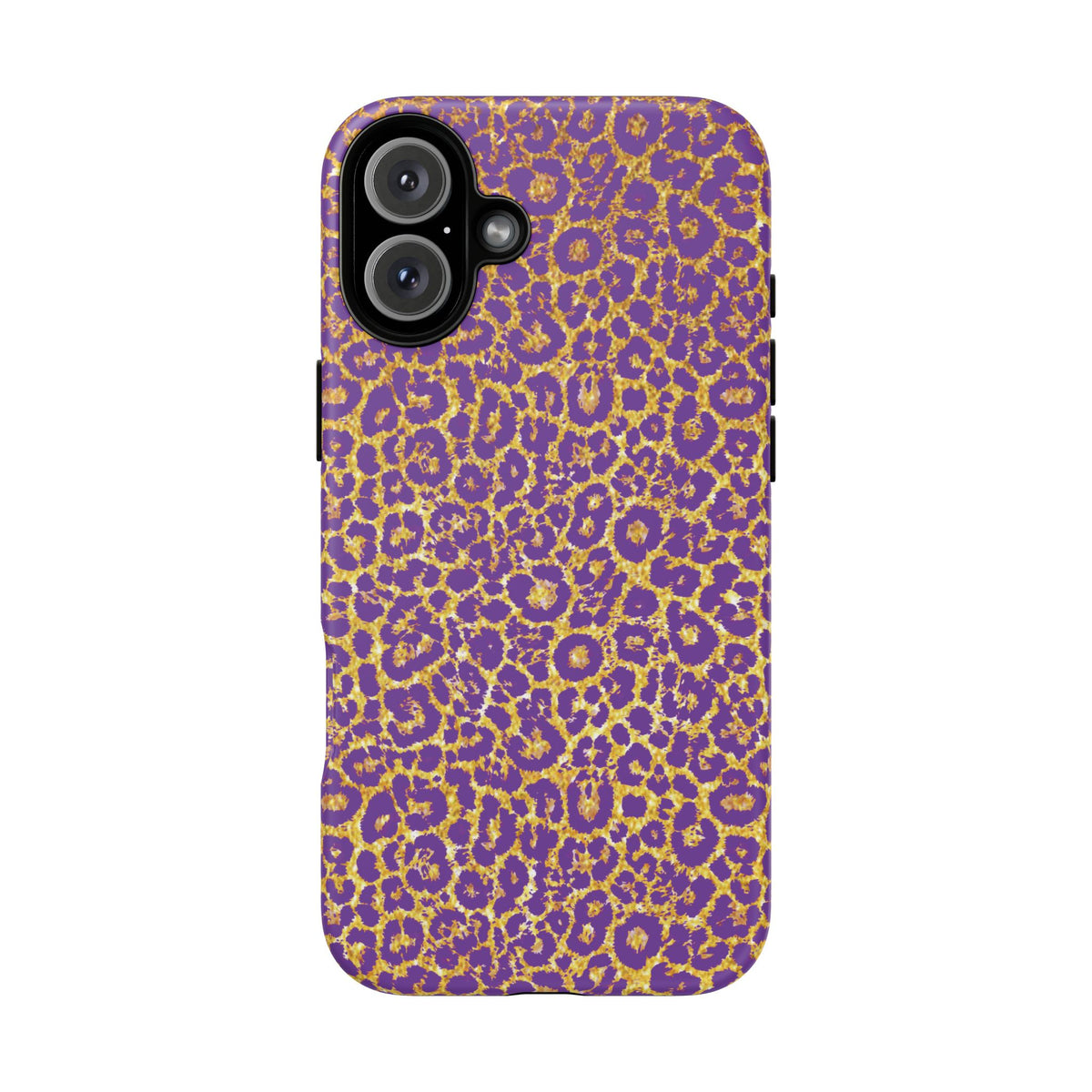 Purple Gold Leopard Tough Phone Case for iPhone, Galaxy, or Google Pixel