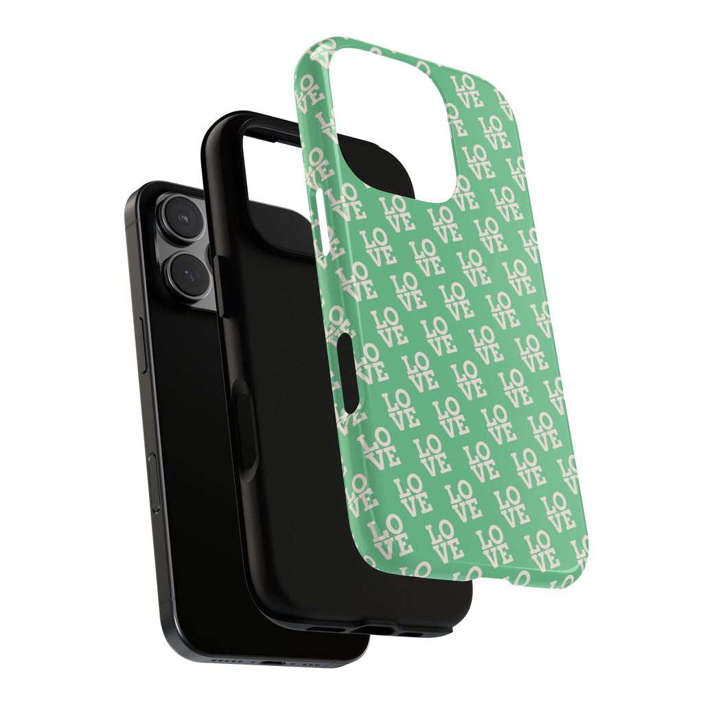 LOVE Aqua Tough Phone Case for iPhone, Galaxy, or Google Pixel