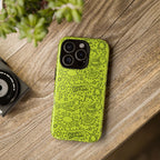 Neon Lime Wow Tough Case for iPhone, Galaxy, or Google Pixel