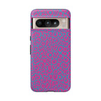 Pink Blue Leopard Tough Phone Case iPhone, Galaxy, or Google Pixel