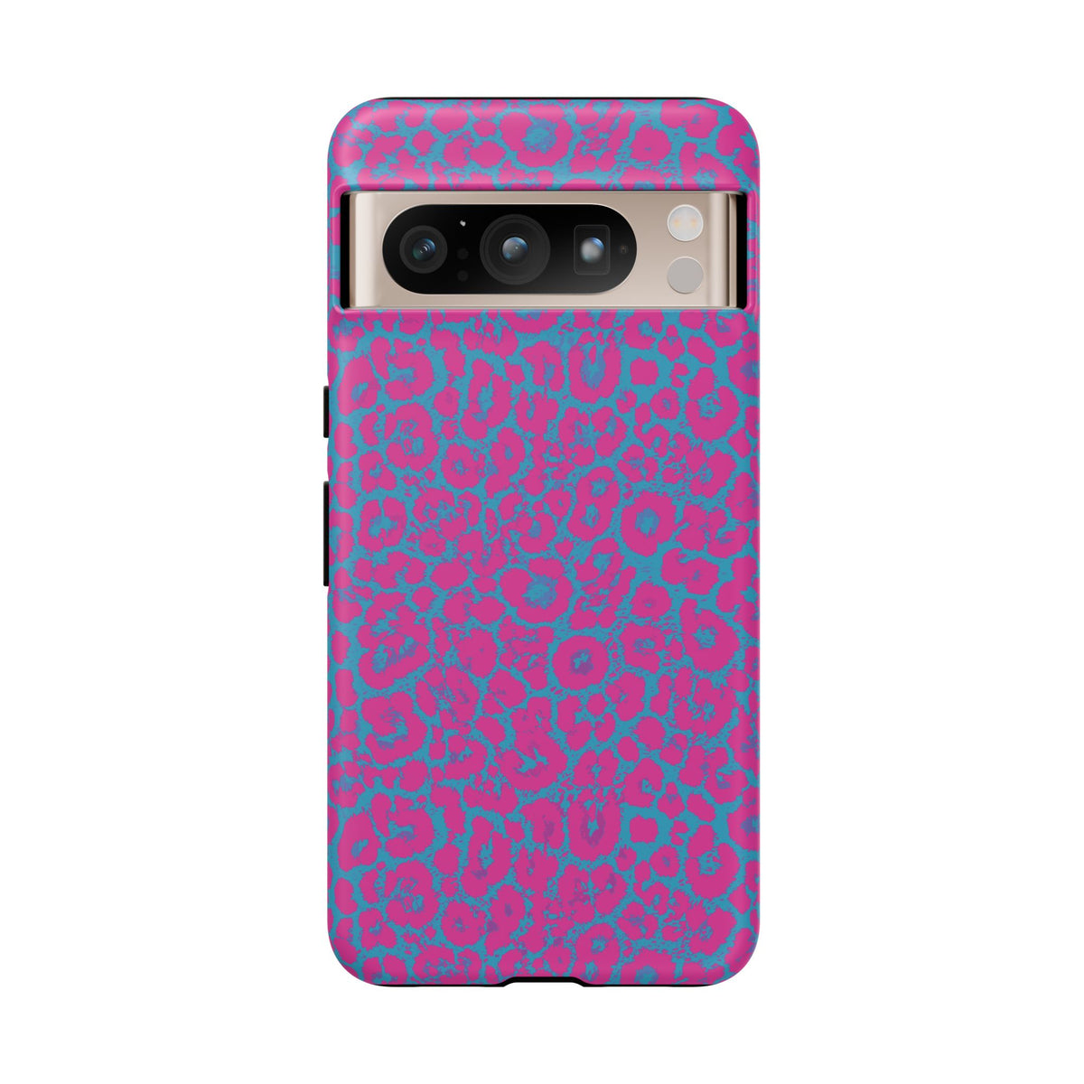 Pink Blue Leopard Tough Phone Case iPhone, Galaxy, or Google Pixel