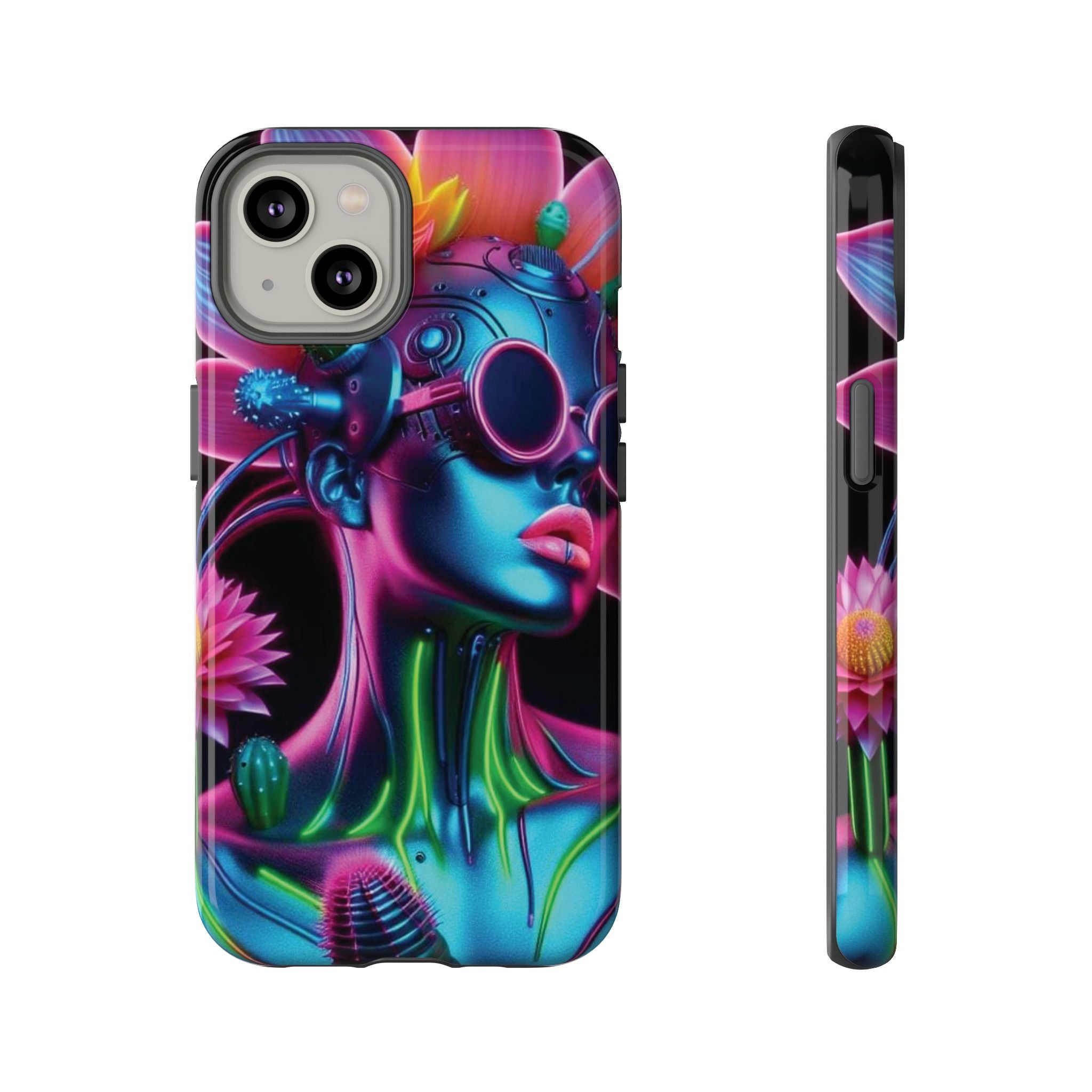 Neon Androgen Cactus Flower Tough Phone Case for iPhone, Galaxy, or Google Pixel