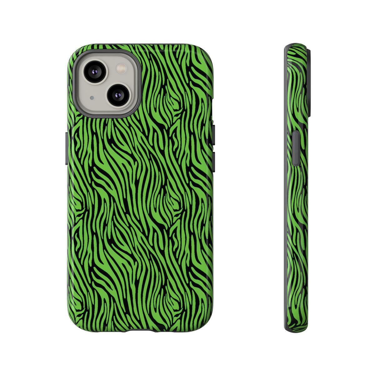 Neon Green Zebra Tough Phone Case iPhone, Galaxy, or Google Pixel