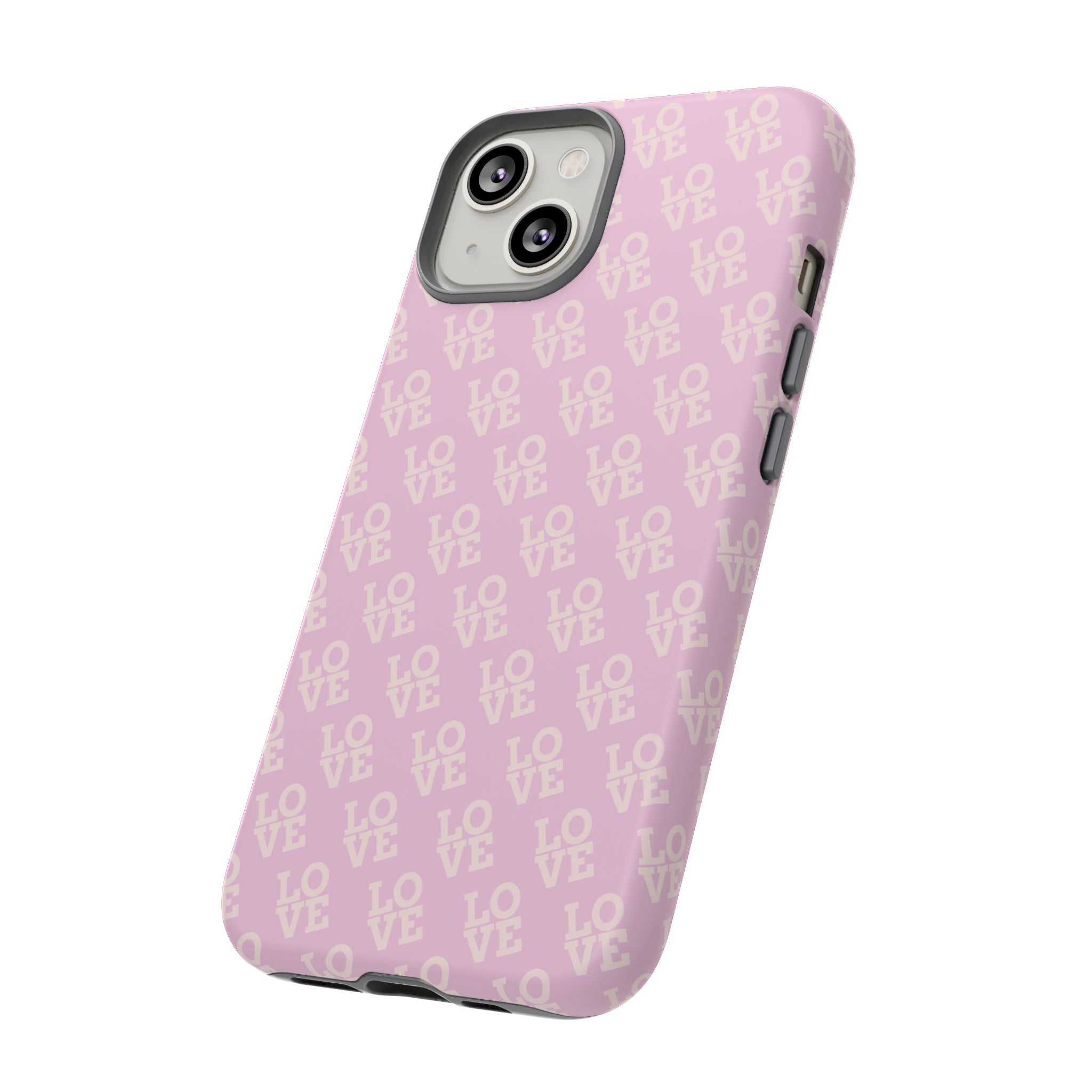 LOVE Pink Tough Phone Case for iPhone, Galaxy, or Google Pixel