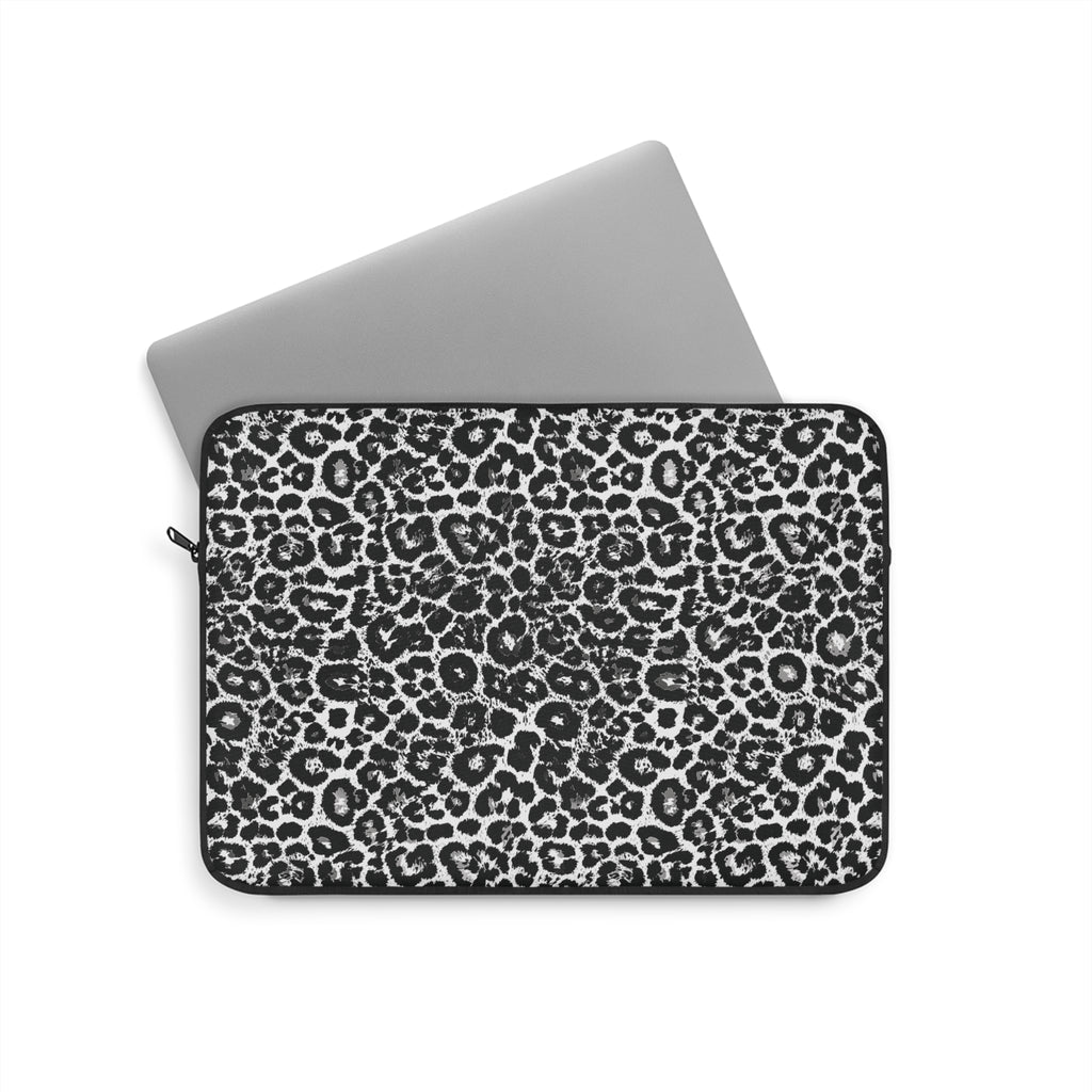 Black and White Leopard Print 13" Laptop Sleeve