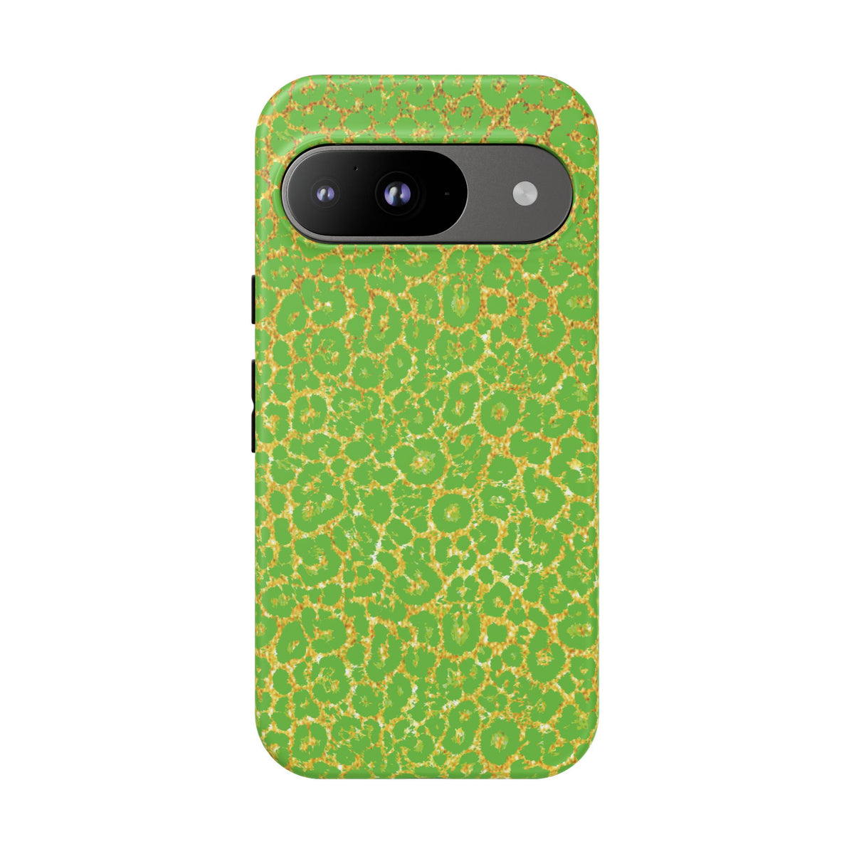 Neon Green Gold Leopard Tough Phone Case iPhone, Galaxy, or Google Pixel
