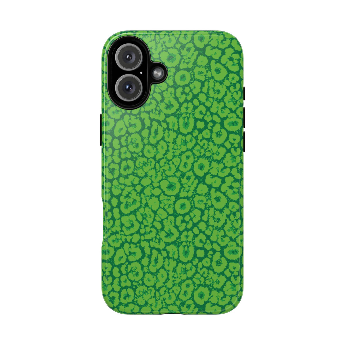 Neon Green Leopard Tough Phone Case for iPhone, Galaxy, or Google Pixel