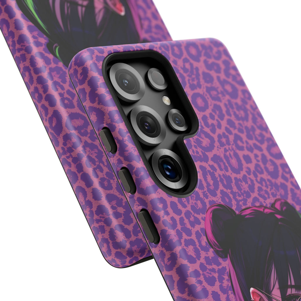 Purple Pink Leopard Kz iPhone, Galaxy and Google Tough Cases
