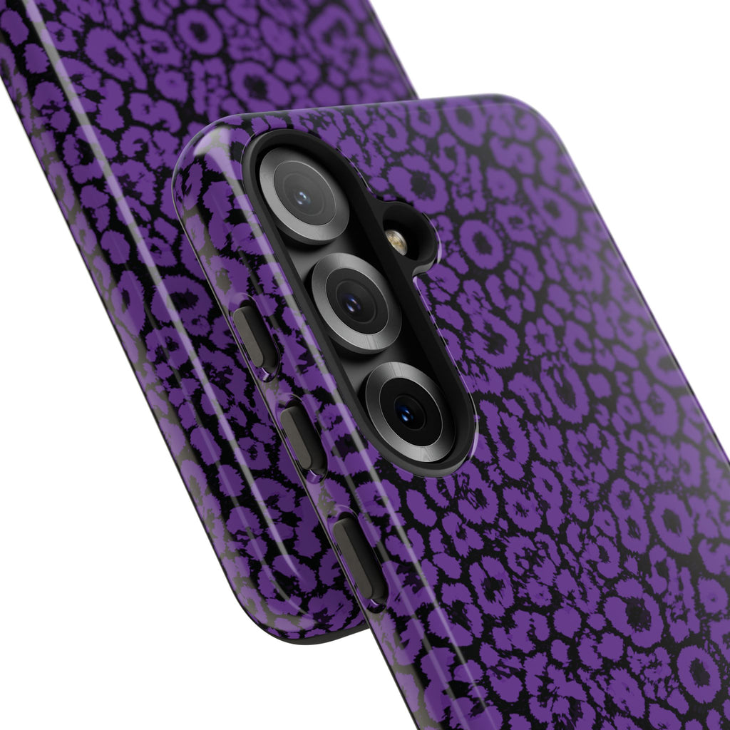 Purple Leopard Tough Case for iPhone, Galaxy or Google Pixel