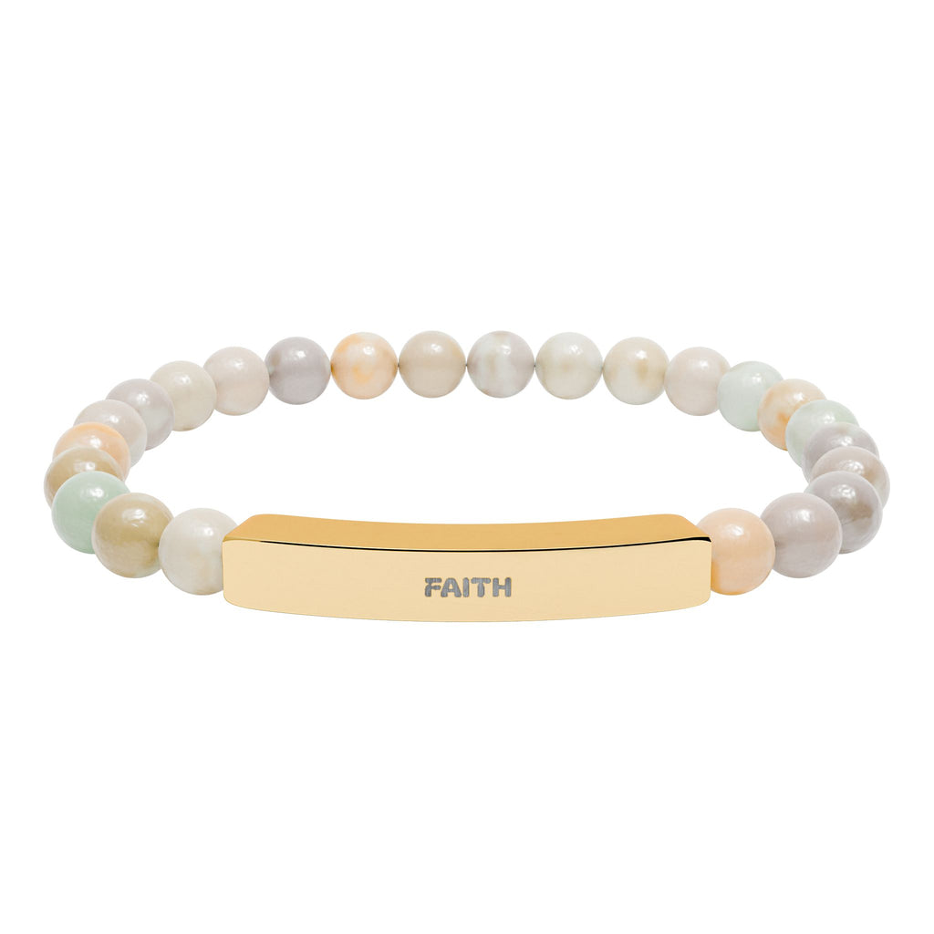 FAITH Natural Stone Stretch Bar Bracelet