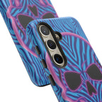 Neon Zebra Skull Tough Phone Case for iPhone, Galaxy, or Google Pixel