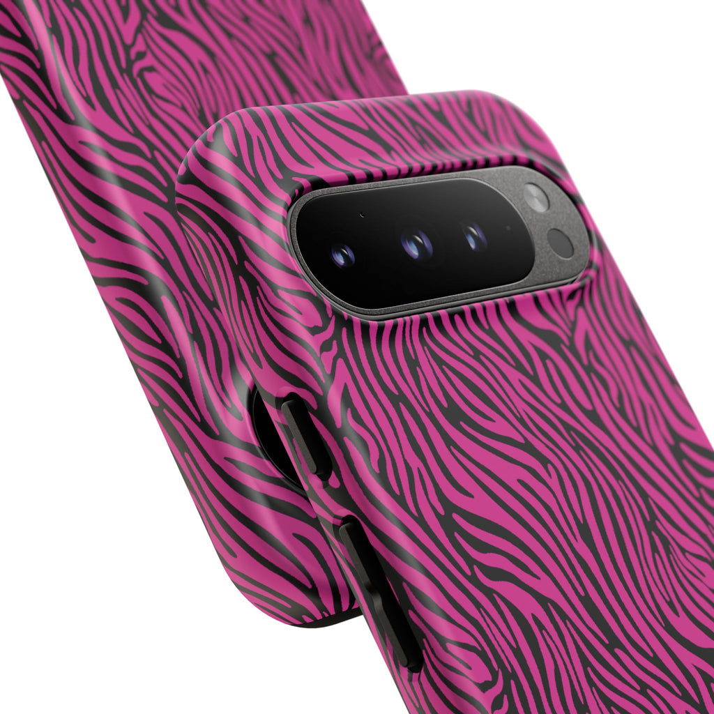 Pink Zebra Tough Phone Case for iPhone, Galaxy, or Google Pixel