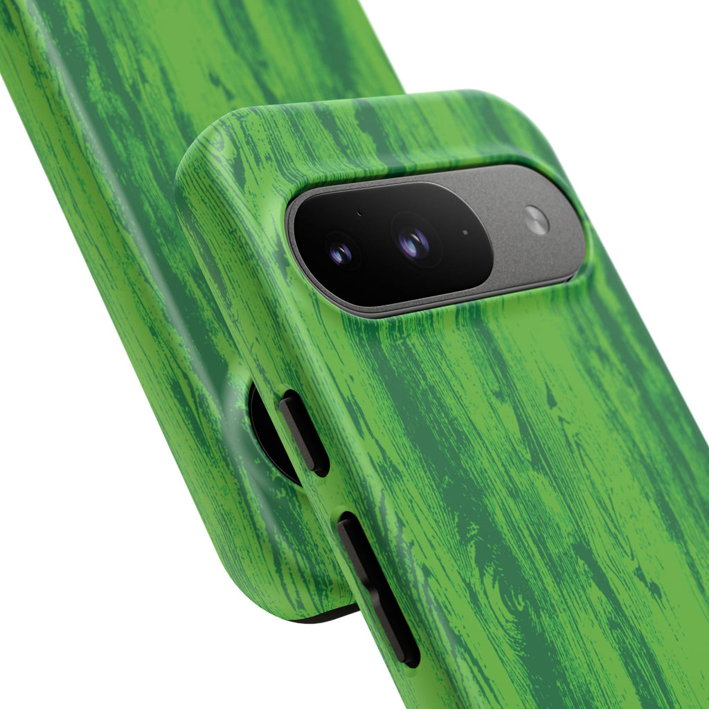 Neon Green Wood Tough Phone Case iPhone, Galaxy, or Google Pixel