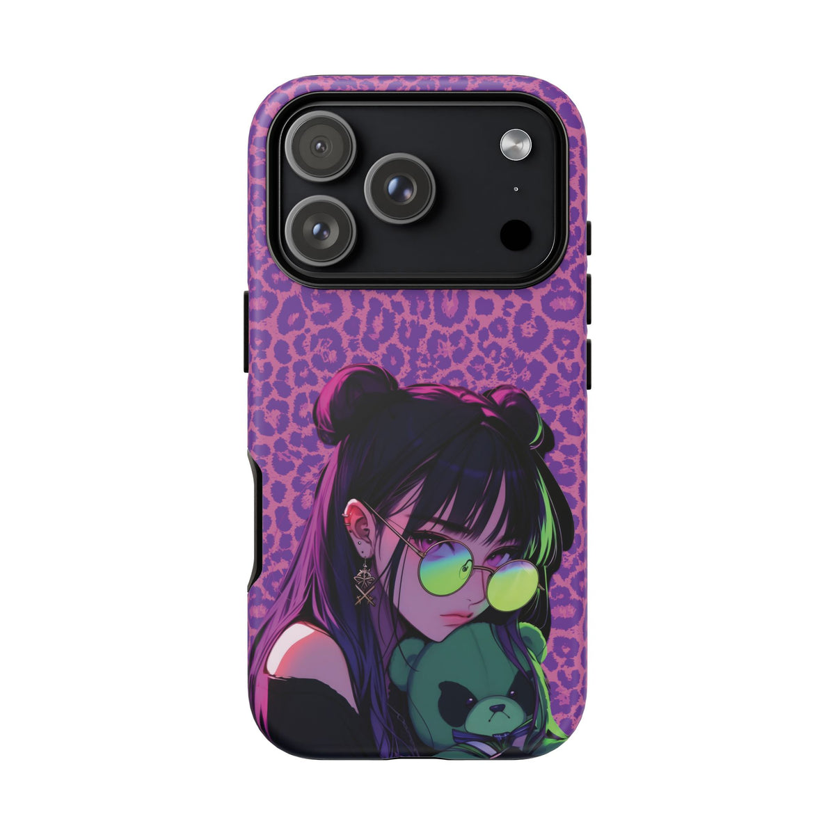 Purple Pink Leopard Kz iPhone, Galaxy and Google Tough Cases