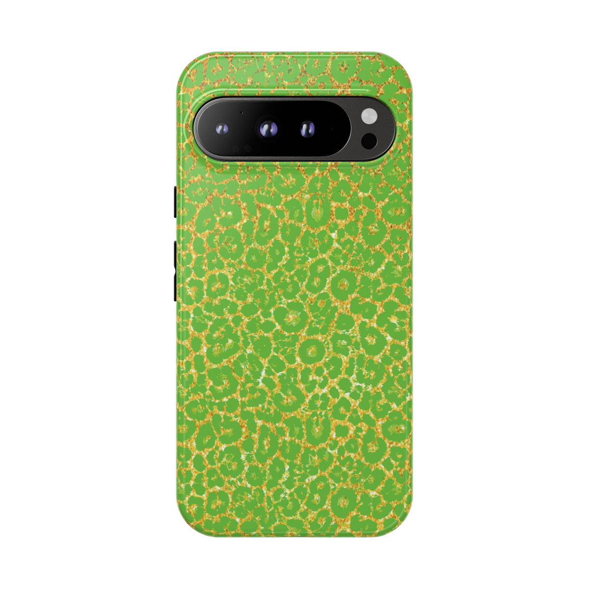 Neon Green Gold Leopard Tough Phone Case iPhone, Galaxy, or Google Pixel