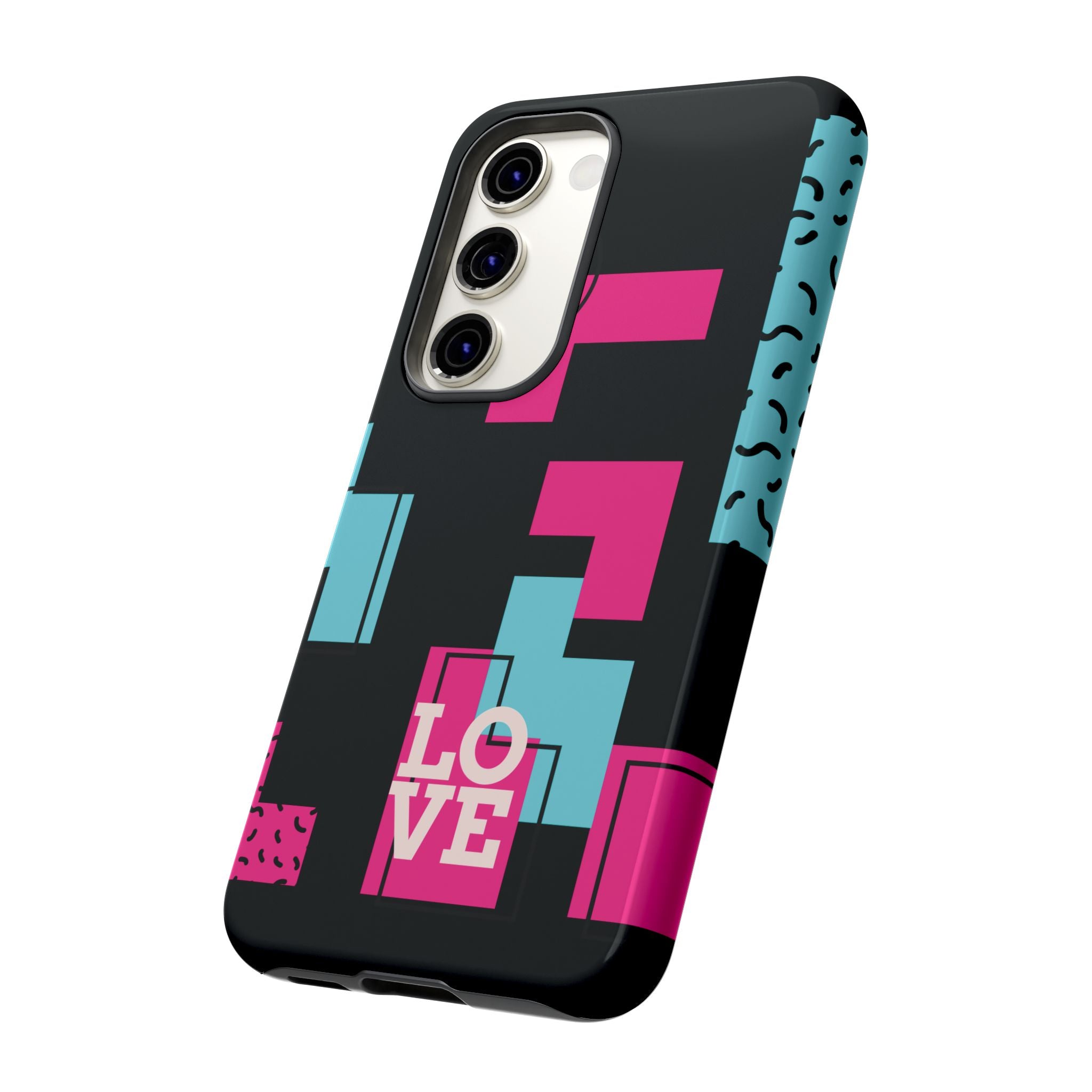 Retro Blocks LOVE Tough Case for iPhone, Galaxy or Google Pixel