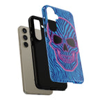 Neon Zebra Skull Tough Phone Case for iPhone, Galaxy, or Google Pixel