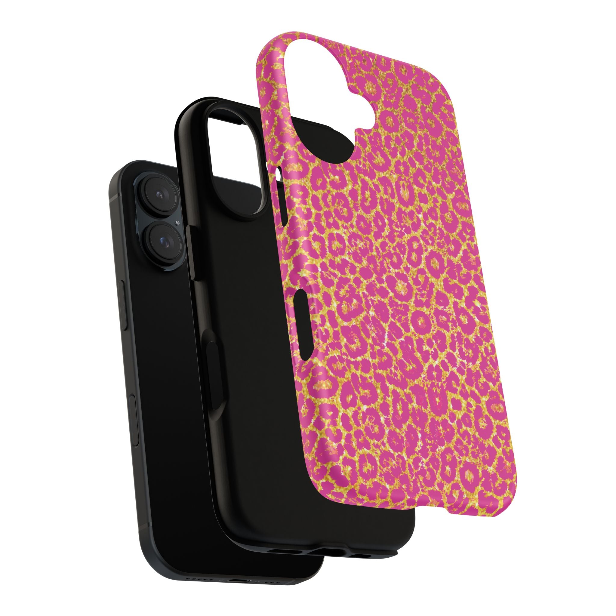 Pink Gold Leopard Tough Case for iPhone, Galaxy, or Google Pixel