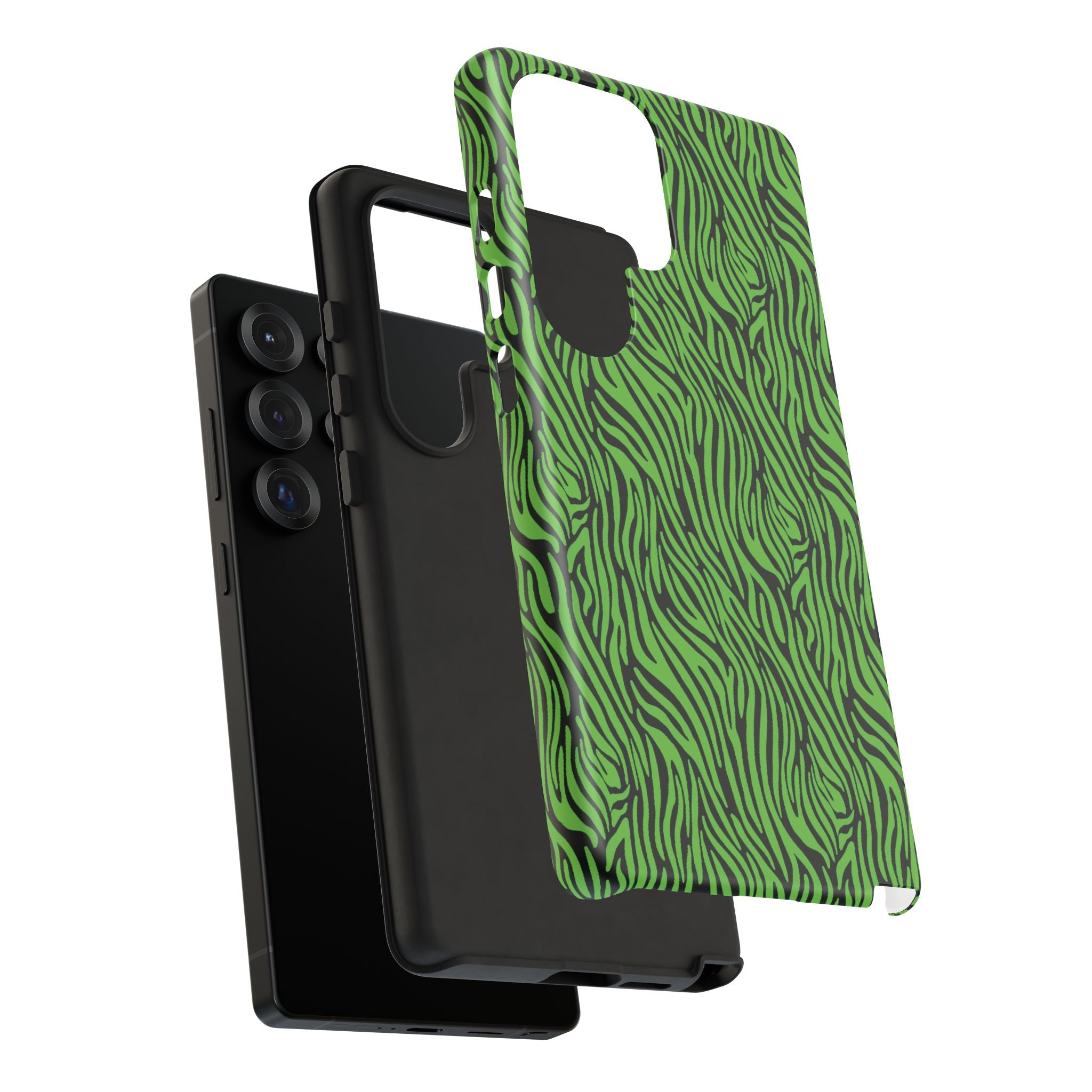 Neon Green Zebra Tough Phone Case iPhone, Galaxy, or Google Pixel