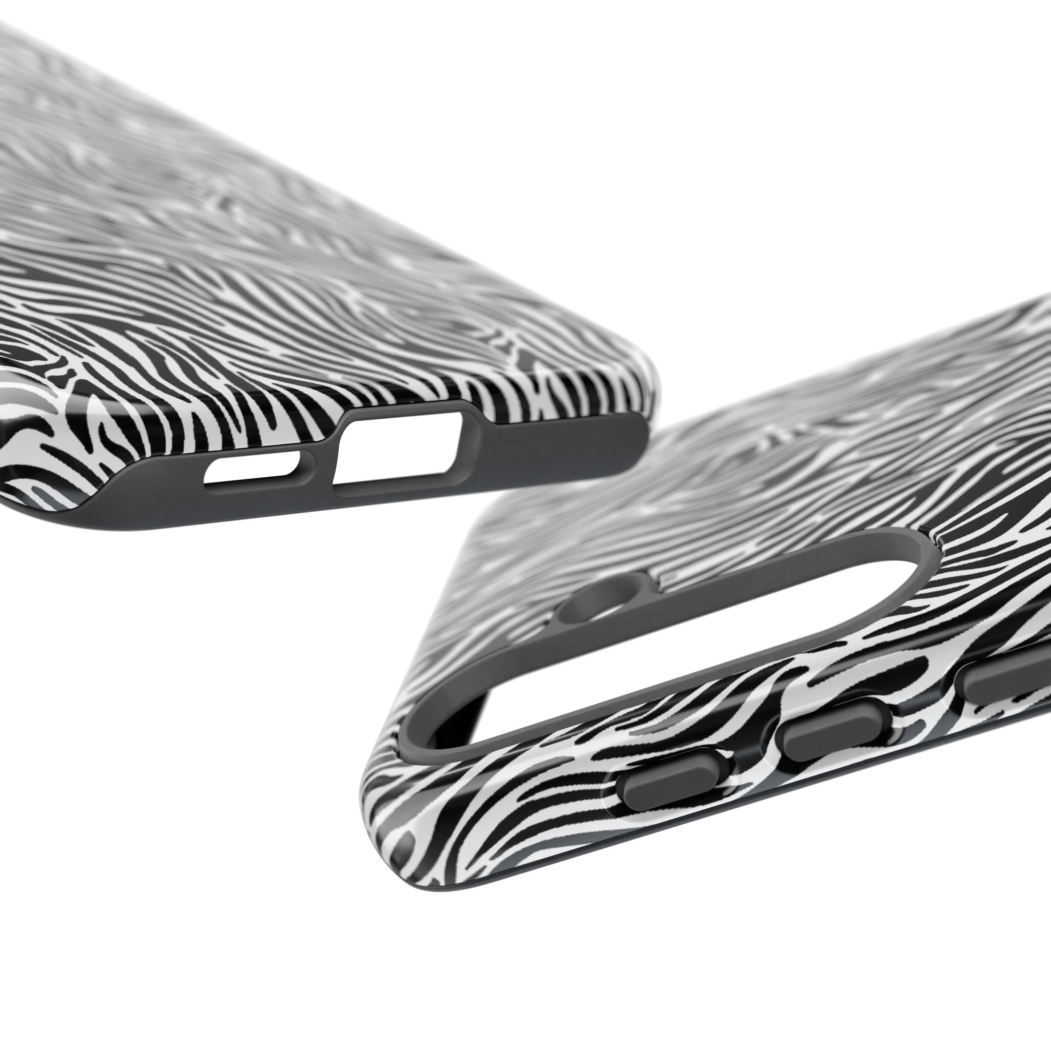 Black and White Zebra Print Tough Case iPhone, Galaxy and Google Pixel