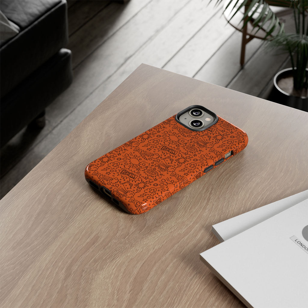 Wow Orange Tough Case for iPhone, Galaxy, or Google Pixel